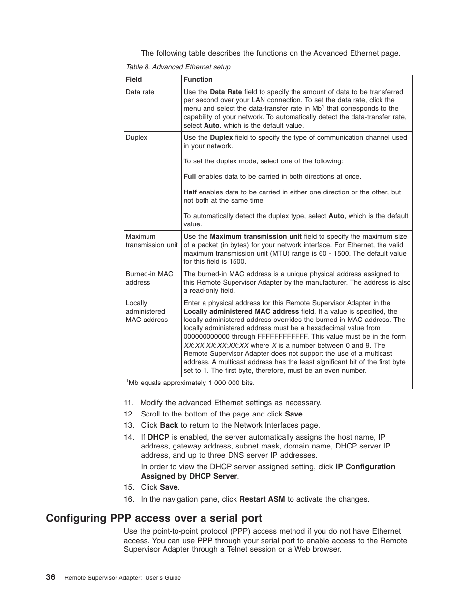 Configuring ppp access over a serial port | IBM Partner Pavilion Remote Supervisor Adapter User Manual | Page 42 / 124