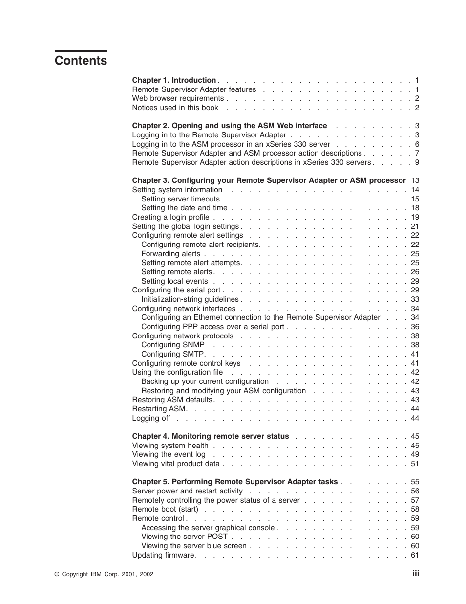 IBM Partner Pavilion Remote Supervisor Adapter User Manual | Page 5 / 124