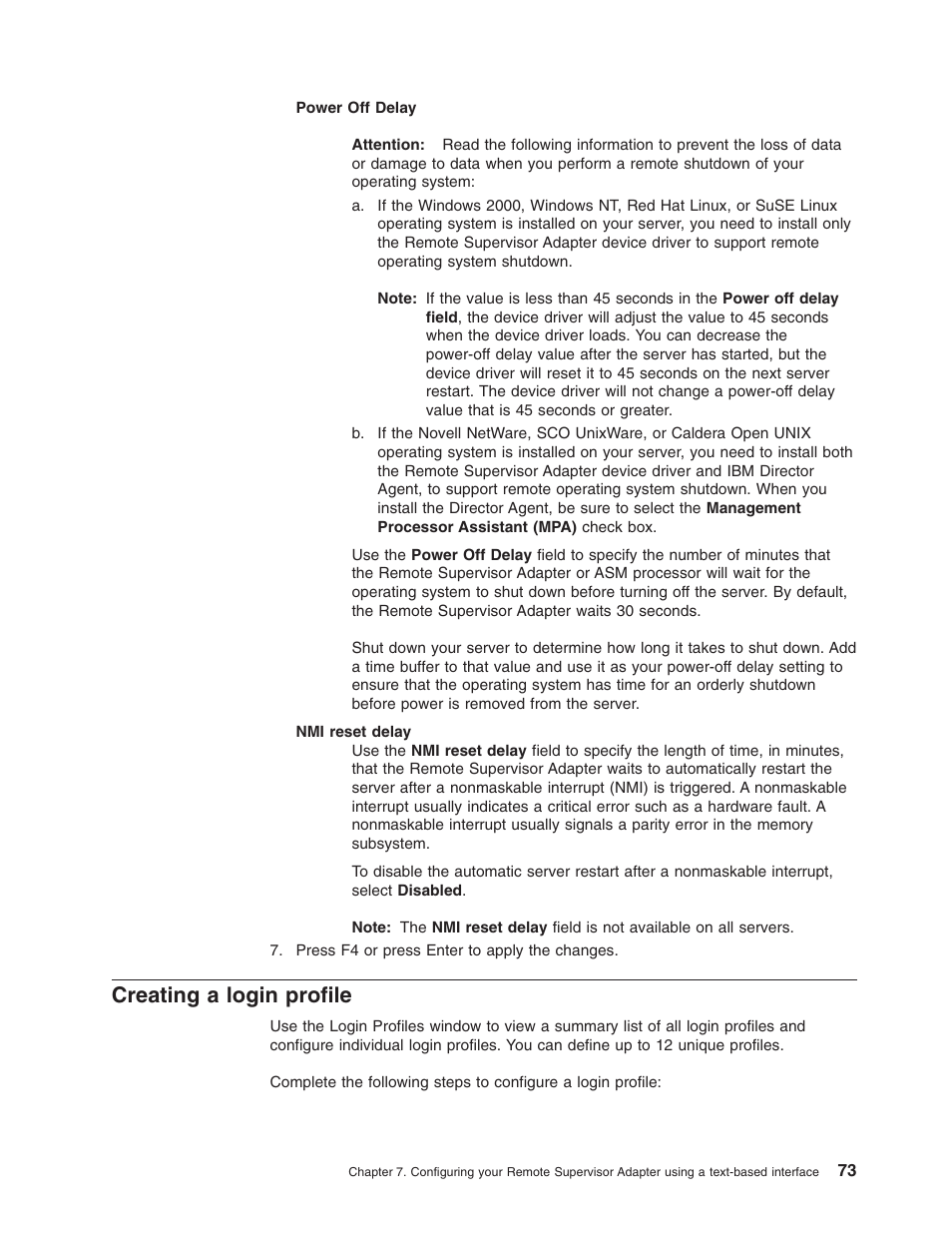 Creating a login profile | IBM Partner Pavilion Remote Supervisor Adapter User Manual | Page 79 / 124