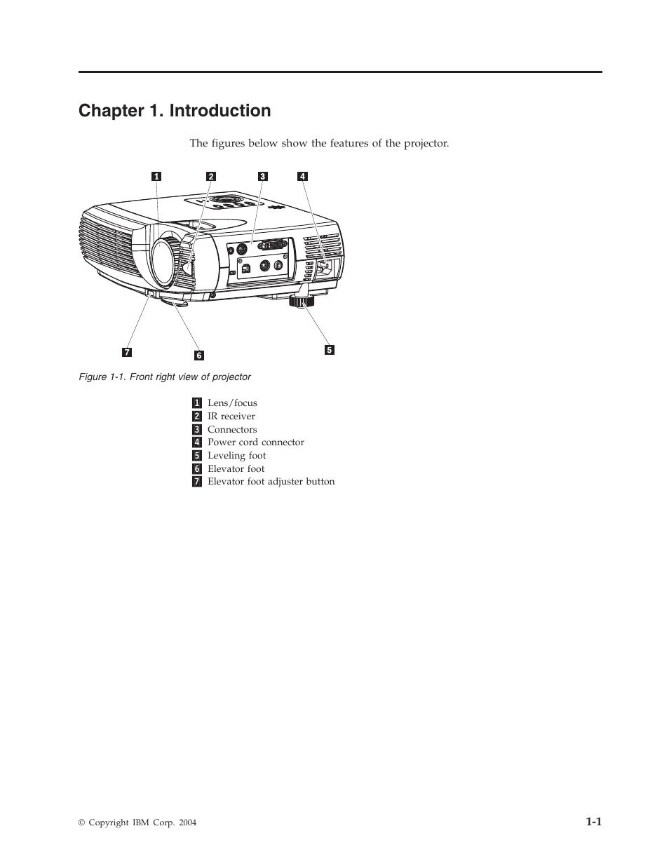 Chapter 1. introduction, Chapter, Introduction | IBM Partner Pavilion PROJECTOR E400 User Manual | Page 17 / 76