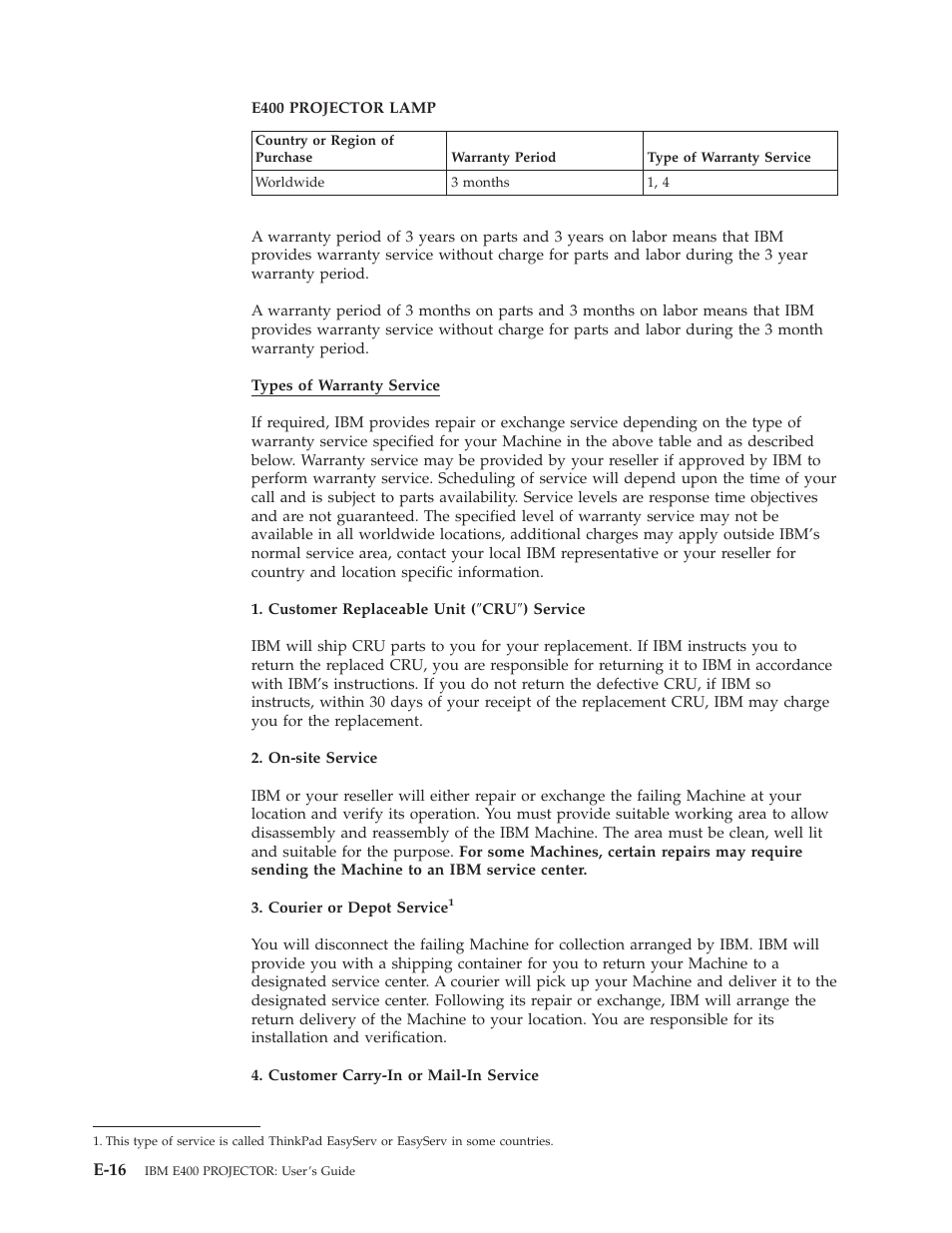 IBM Partner Pavilion PROJECTOR E400 User Manual | Page 66 / 76