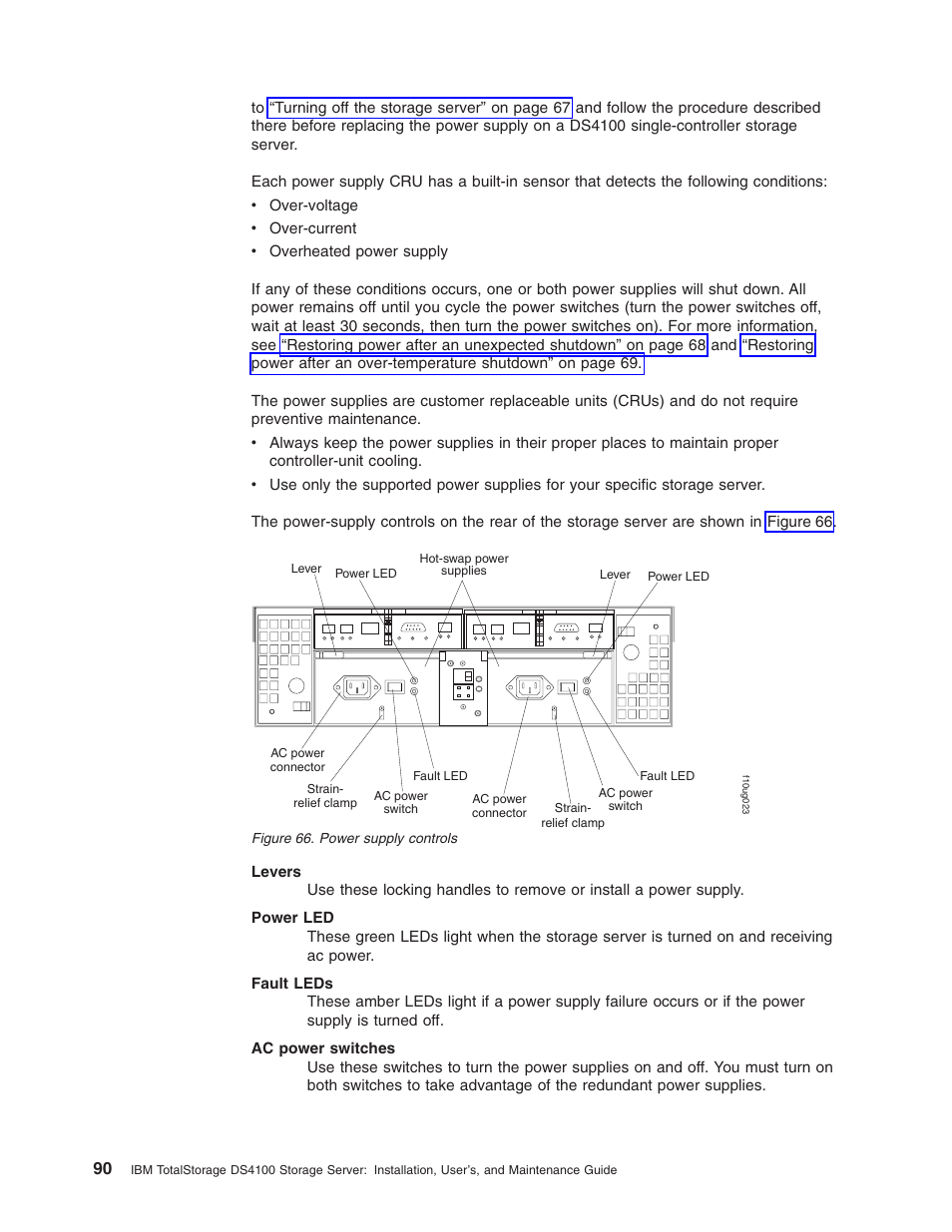 Power, Supply, Controls | IBM Partner Pavilion DS4100 User Manual | Page 122 / 180