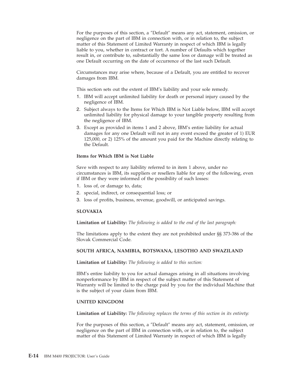 IBM Partner Pavilion PROJECTOR M400 User Manual | Page 72 / 84