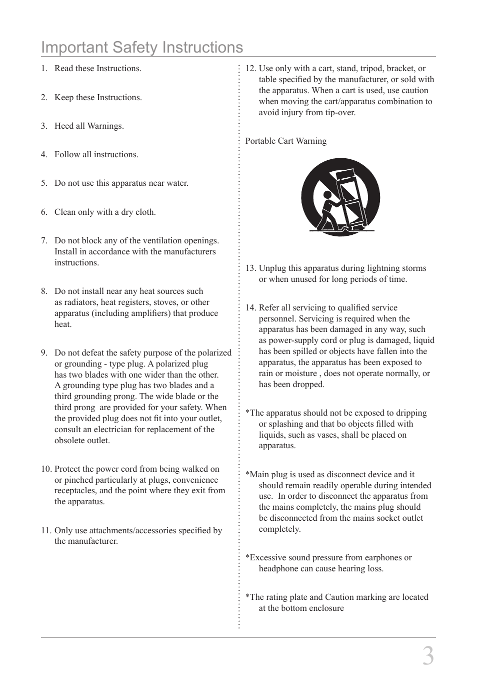 Important safety instructions | iLive IC308B User Manual | Page 3 / 12