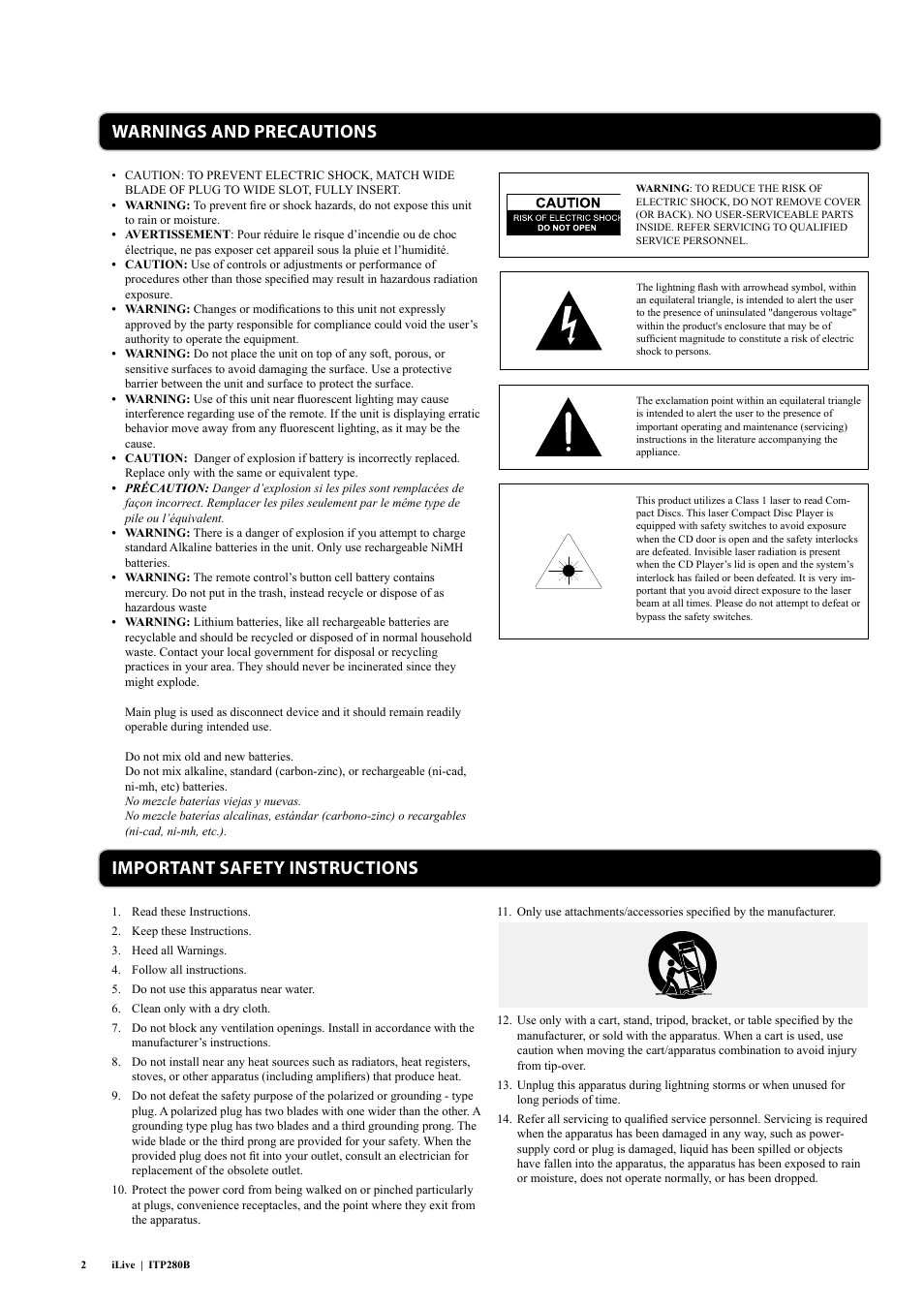 iLive ITP280B User Manual | Page 2 / 16