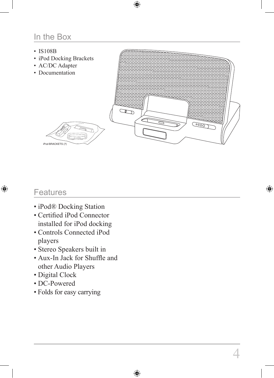 Features | iLive IS108B User Manual | Page 4 / 12