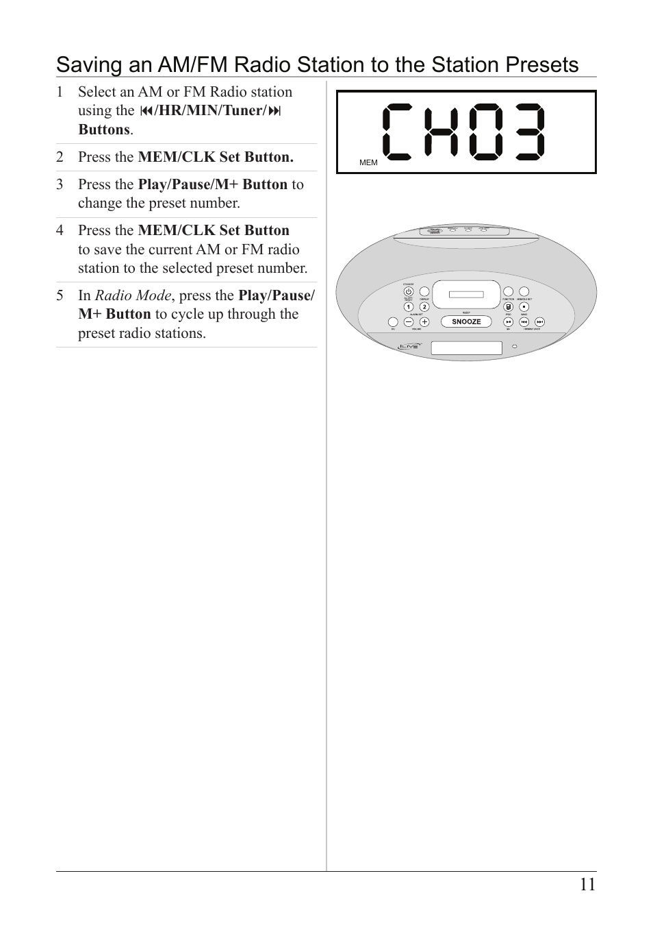 iLive IC638W User Manual | Page 11 / 20