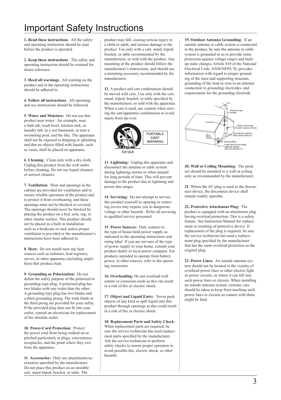 Important safety instructions | iLive IC638W User Manual | Page 3 / 20