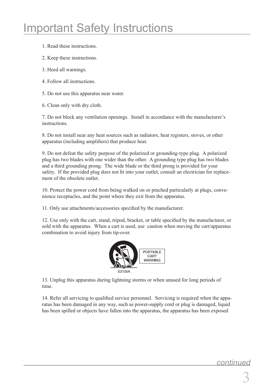 Important safety instructions, Continued | iLive IHT3807DT User Manual | Page 3 / 12
