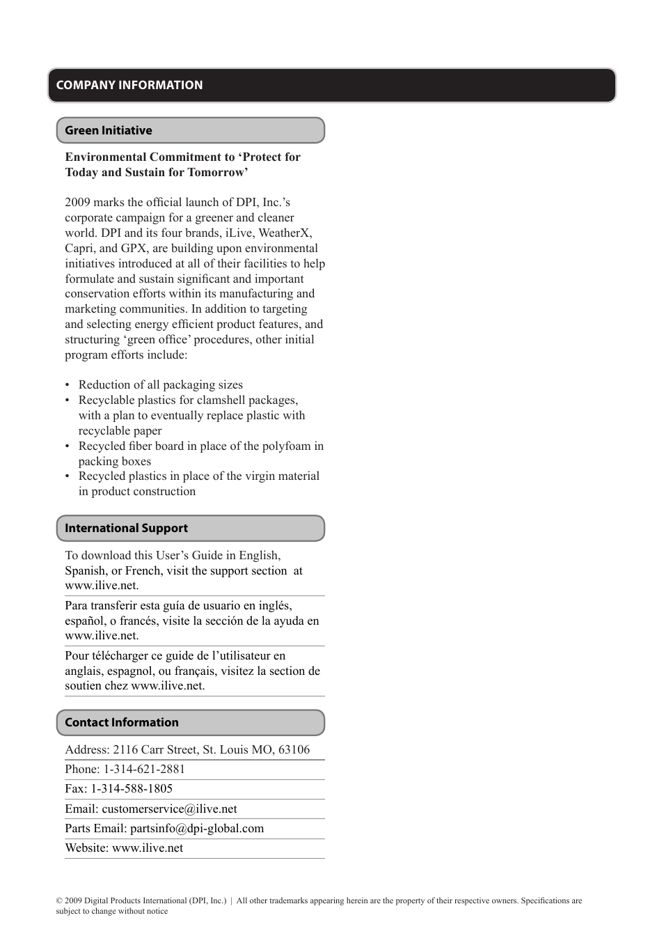 iLive ICP310B User Manual | Page 12 / 12