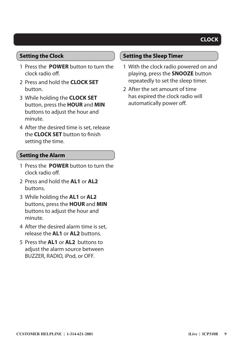 iLive ICP310B User Manual | Page 9 / 12