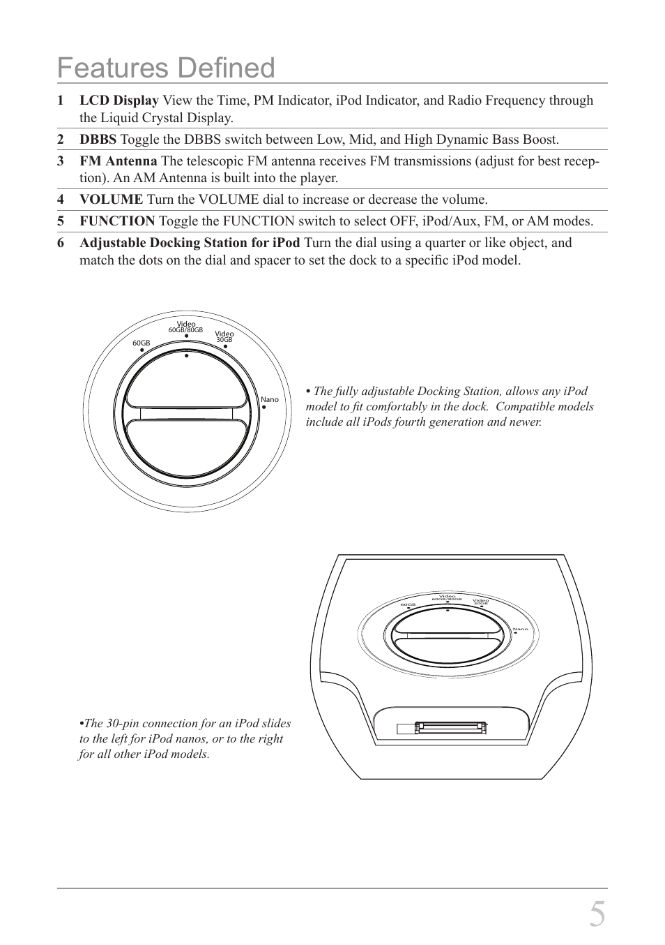 Features defined | iLive IBR3807 User Manual | Page 5 / 8