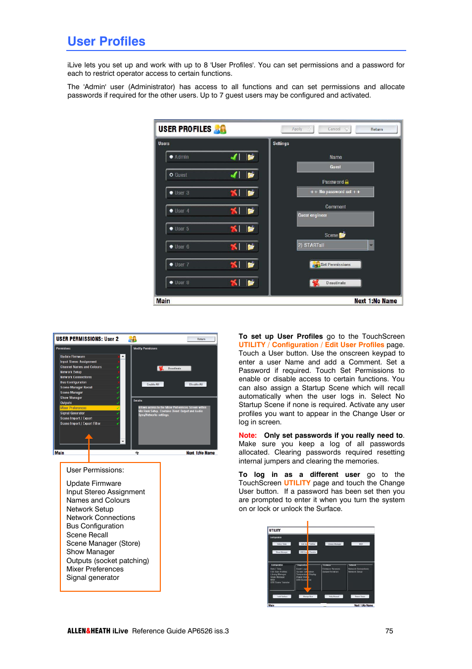 User profiles | iLive T SERIES AP6526 User Manual | Page 75 / 111