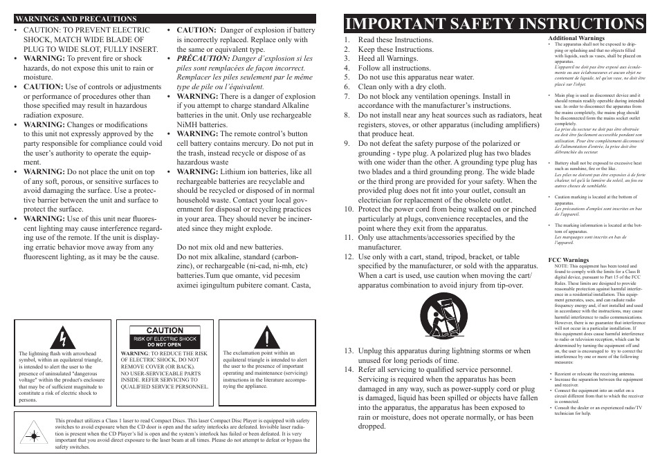 Important safety instructions | iLive 0915-0820-09 User Manual | Page 2 / 9