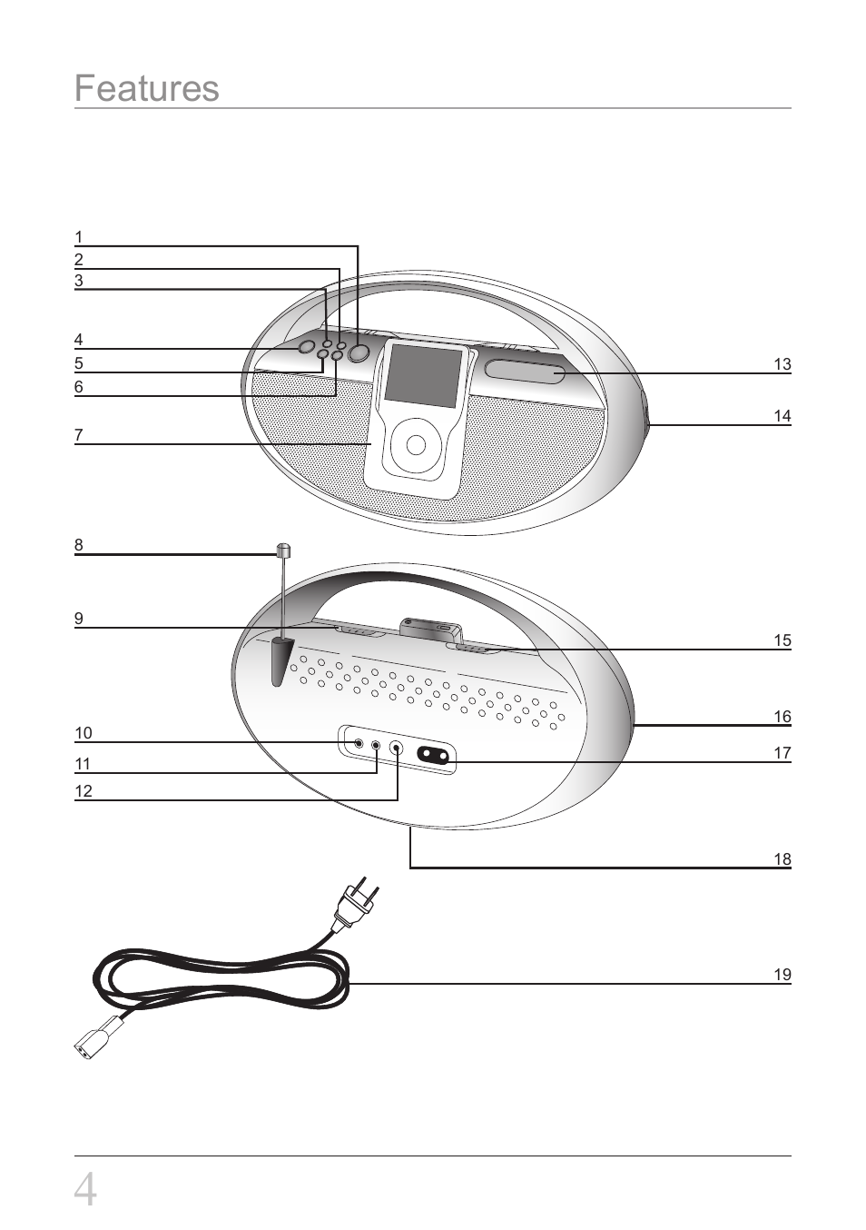 Features | iLive IBR2807DP User Manual | Page 4 / 8