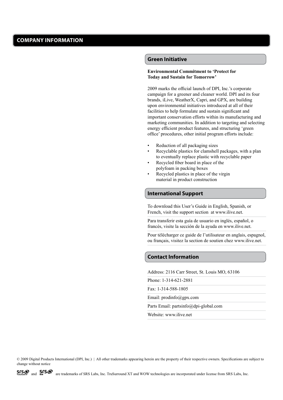 iLive IT319 User Manual | Page 16 / 16