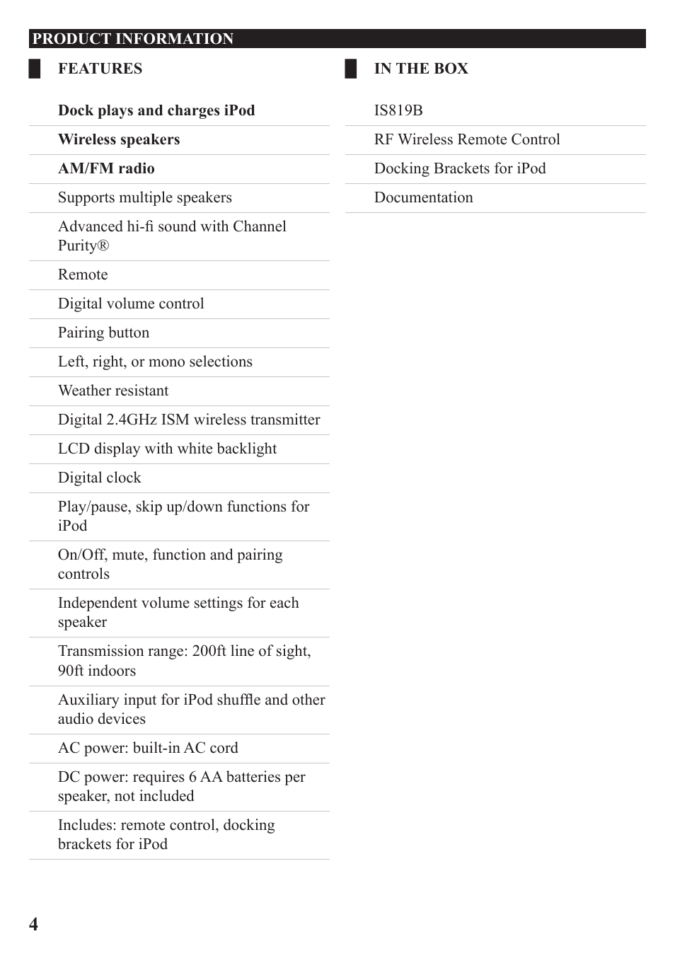 iLive IS819B User Manual | Page 4 / 16