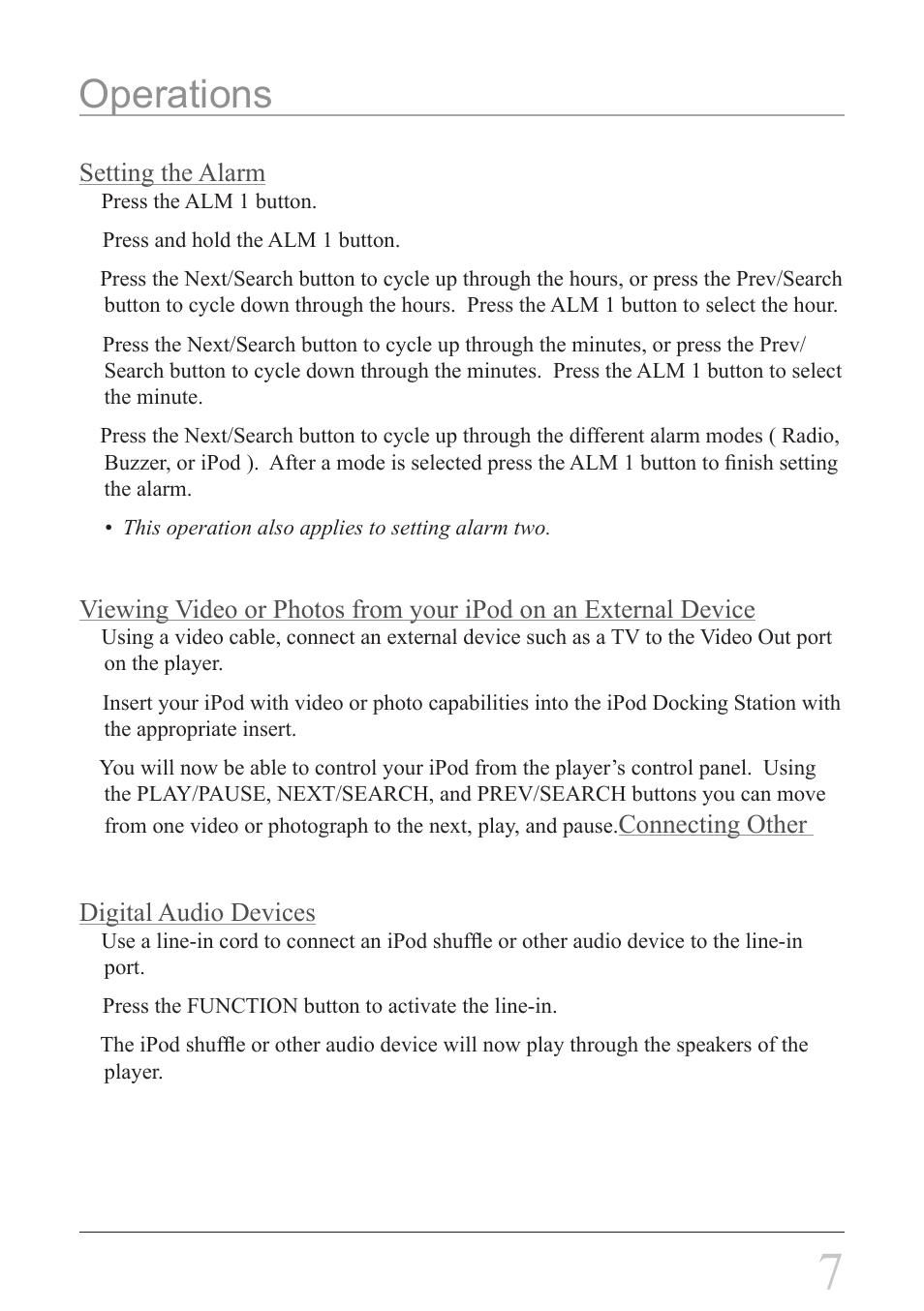 Operations | iLive IC3 ICR6307DT User Manual | Page 7 / 8