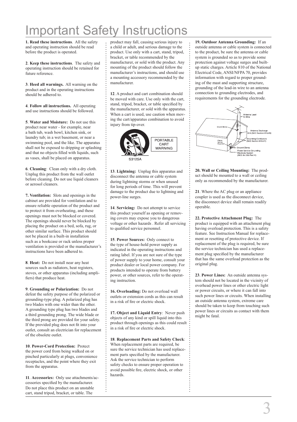 Important safety instructions | iLive IBCD2817DPBLK User Manual | Page 3 / 12