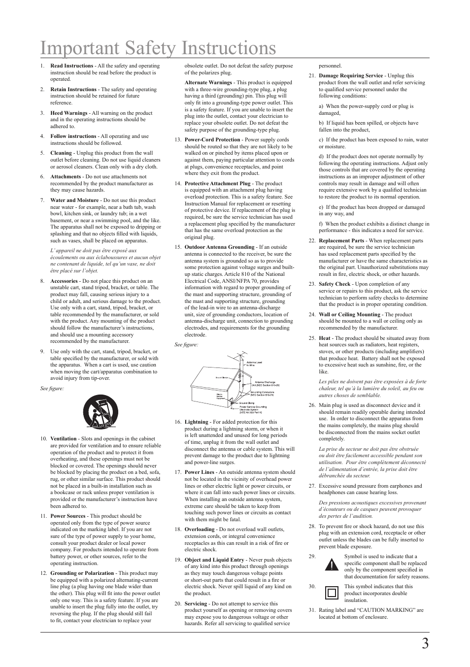 Important safety instructions | iLive IB319B-IB User Manual | Page 3 / 16