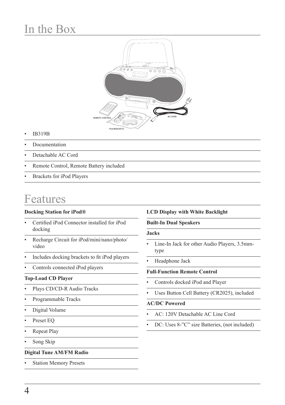 iLive IB319B-IB User Manual | Page 4 / 16