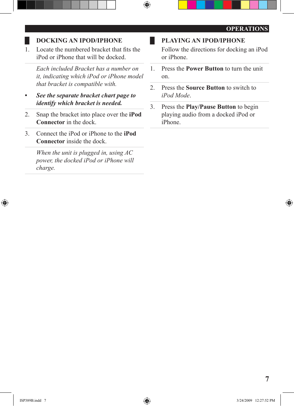 iLive ISP389B User Manual | Page 7 / 12