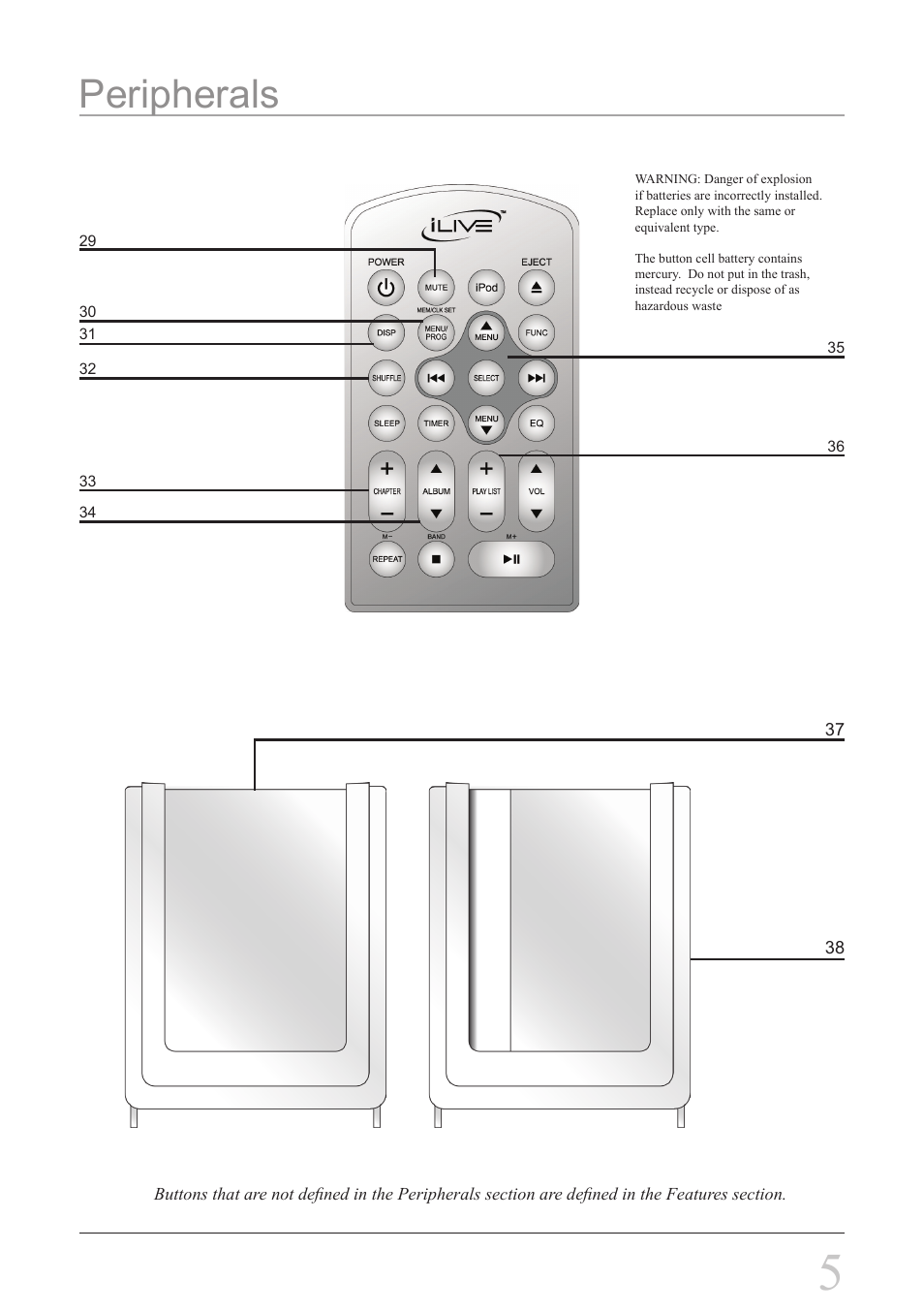 Peripherals | iLive IBCD3817DTBLK User Manual | Page 5 / 8