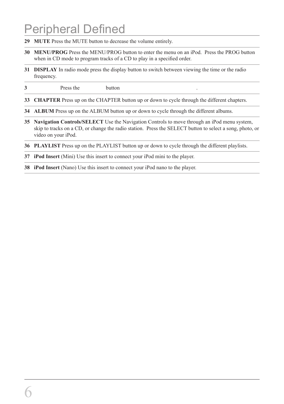 Peripheral defined | iLive IBCD3817DTBLK User Manual | Page 6 / 8