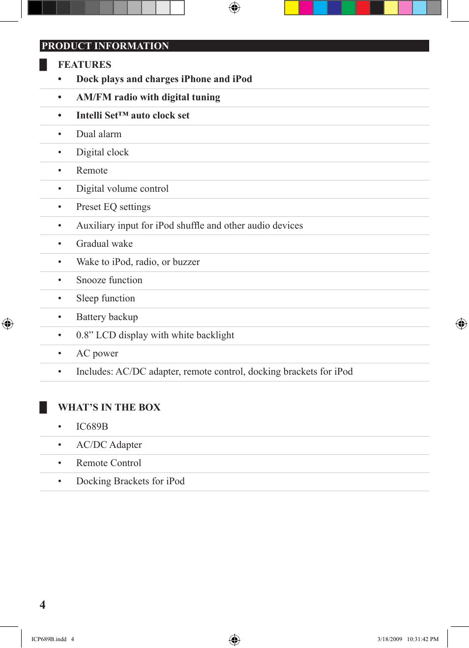 iLive ICP689B User Manual | Page 4 / 16