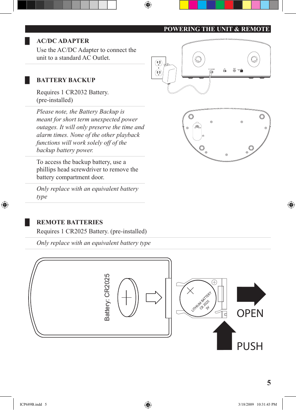 Push open | iLive ICP689B User Manual | Page 5 / 16