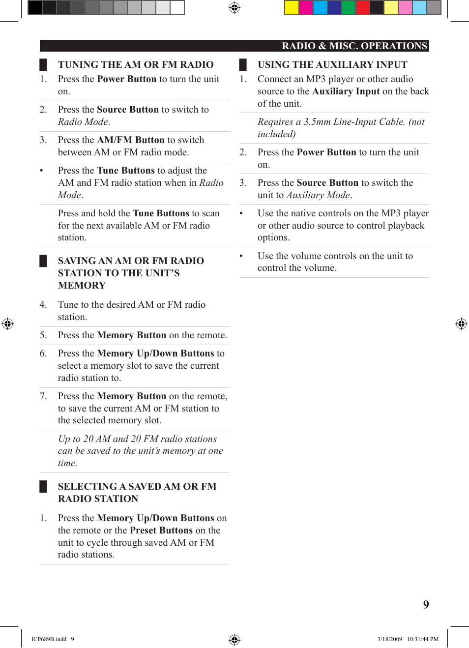 iLive ICP689B User Manual | Page 9 / 16
