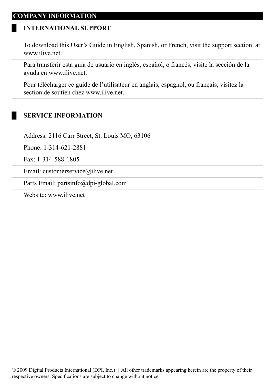 iLive Home Dock for iPhone/iPod with Intelli Set ICP689B User Manual | Page 16 / 16