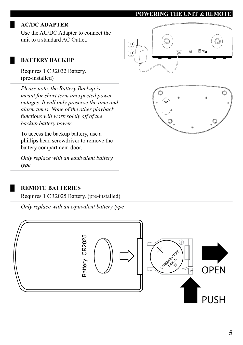 Push open | iLive Home Dock for iPhone/iPod with Intelli Set ICP689B User Manual | Page 5 / 16