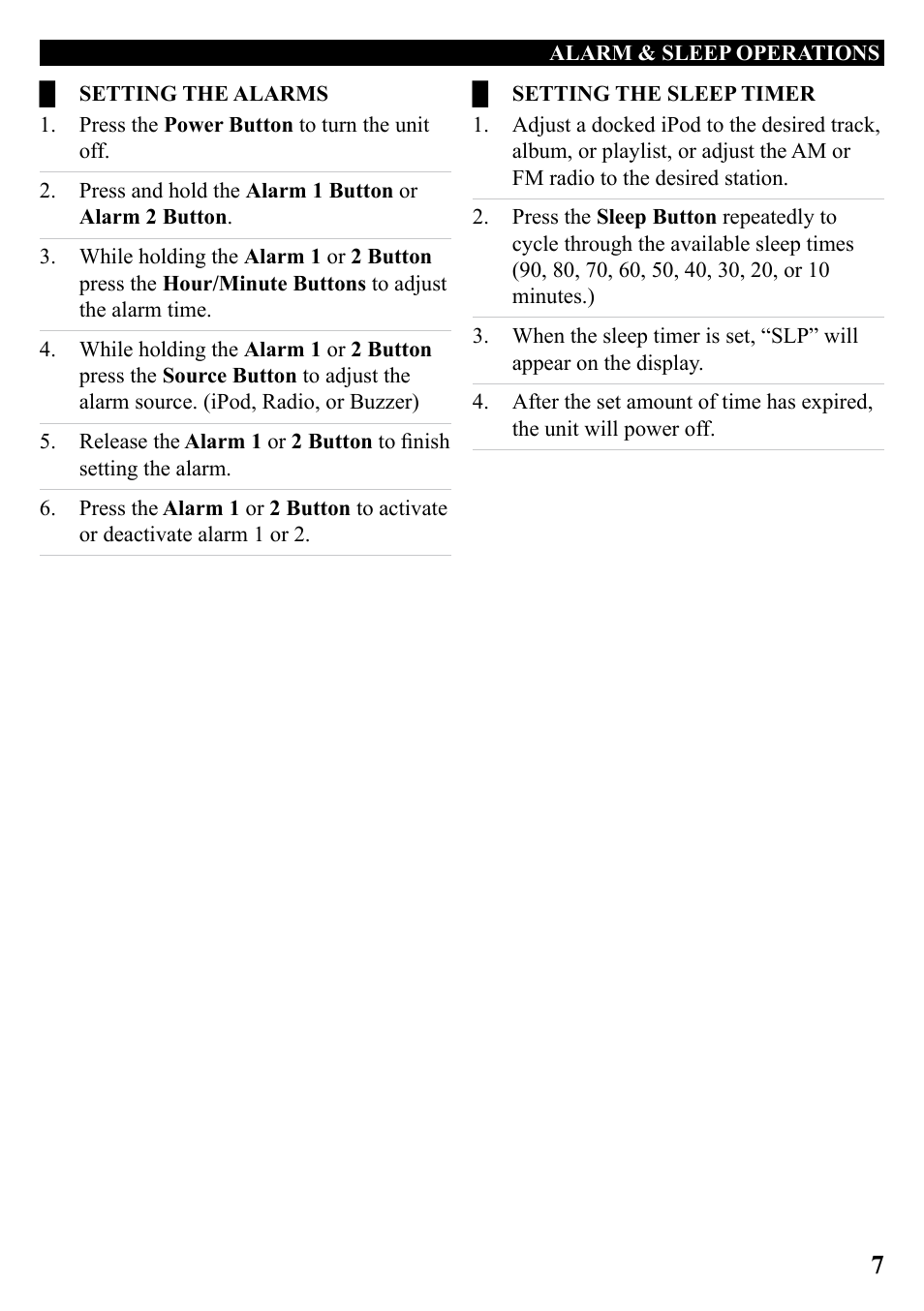 iLive Home Dock for iPhone/iPod with Intelli Set ICP689B User Manual | Page 7 / 16