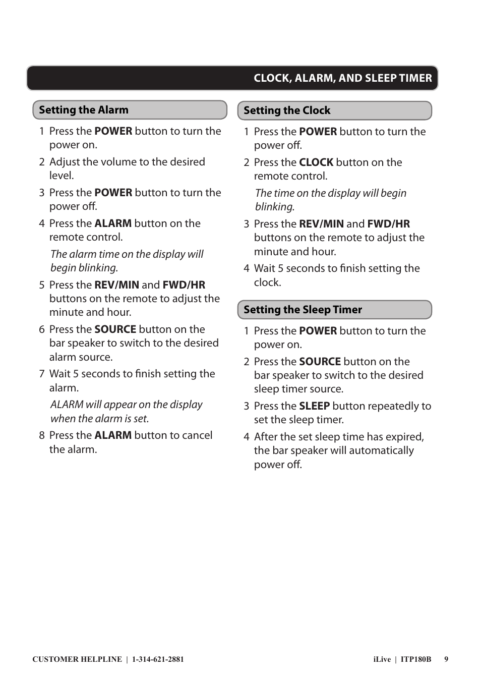 iLive ITP180B User Manual | Page 9 / 16