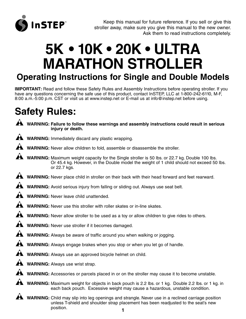 InStep 5K User Manual | 6 pages