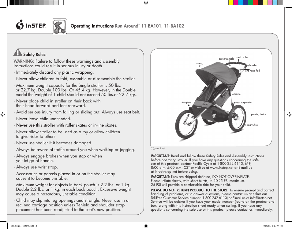 InStep 11-BA102 User Manual | 4 pages