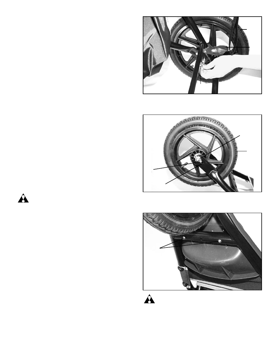 Step 2. rear wheel assembly, Step 3. front wheel assembly, Step 4. front fender assembly | Step 5. canopy positioning, Step 6.to attach wrist strap | InStep 11-EZ256 User Manual | Page 3 / 6