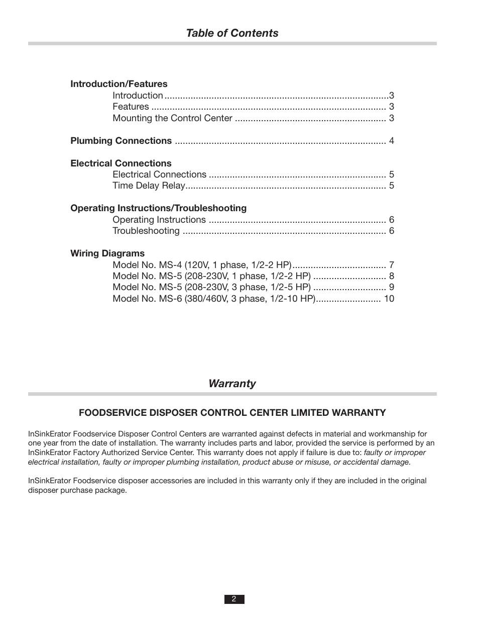 InSinkErator MS User Manual | Page 2 / 10