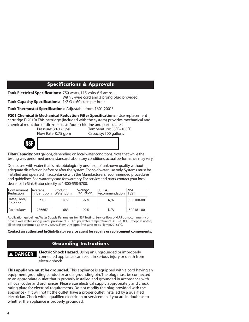 InSinkErator GN1100 User Manual | Page 4 / 17