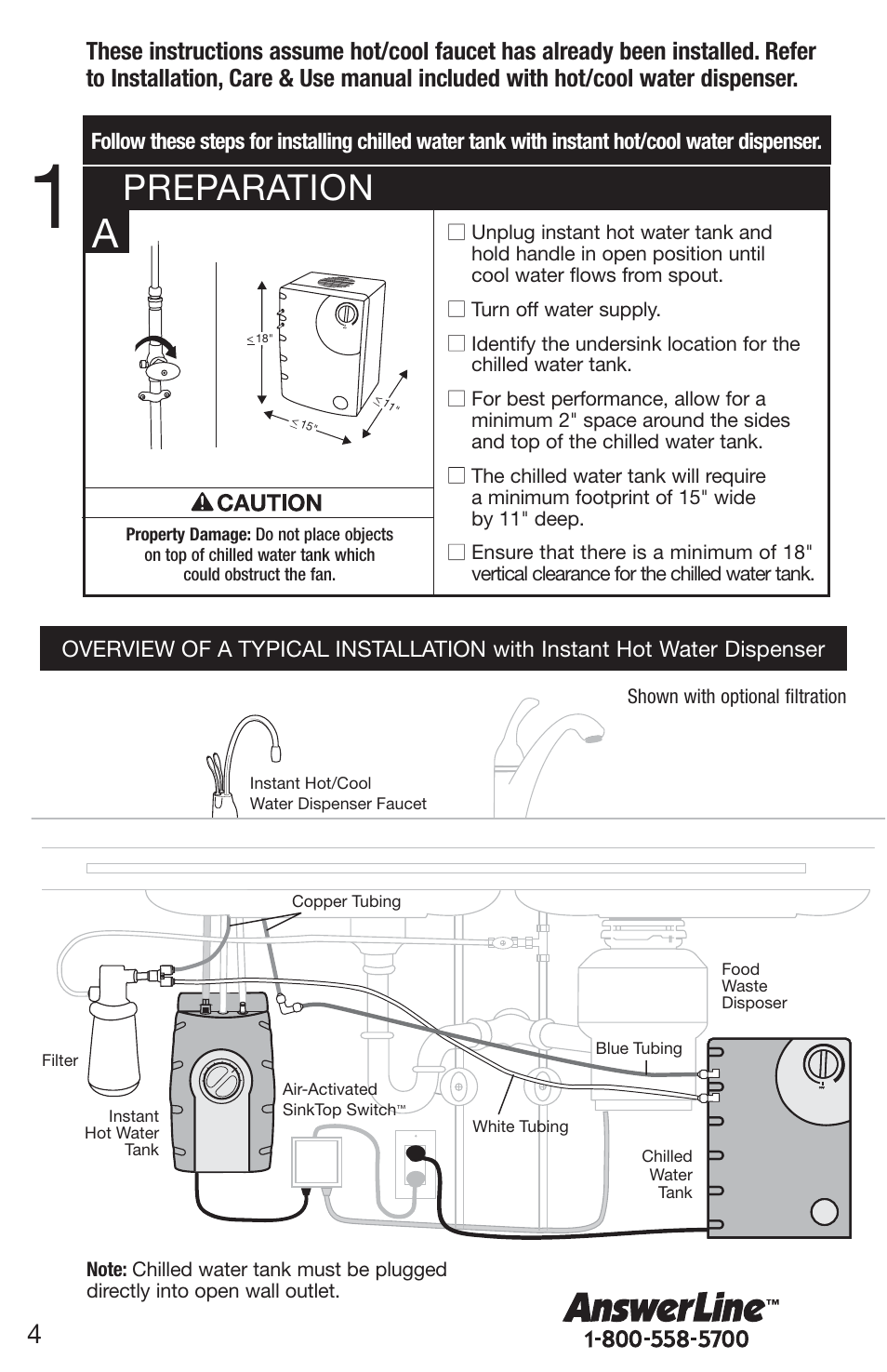 Preparation | InSinkErator Chilled Water Tank & Cold Only Faucet CWT-00 User Manual | Page 4 / 24