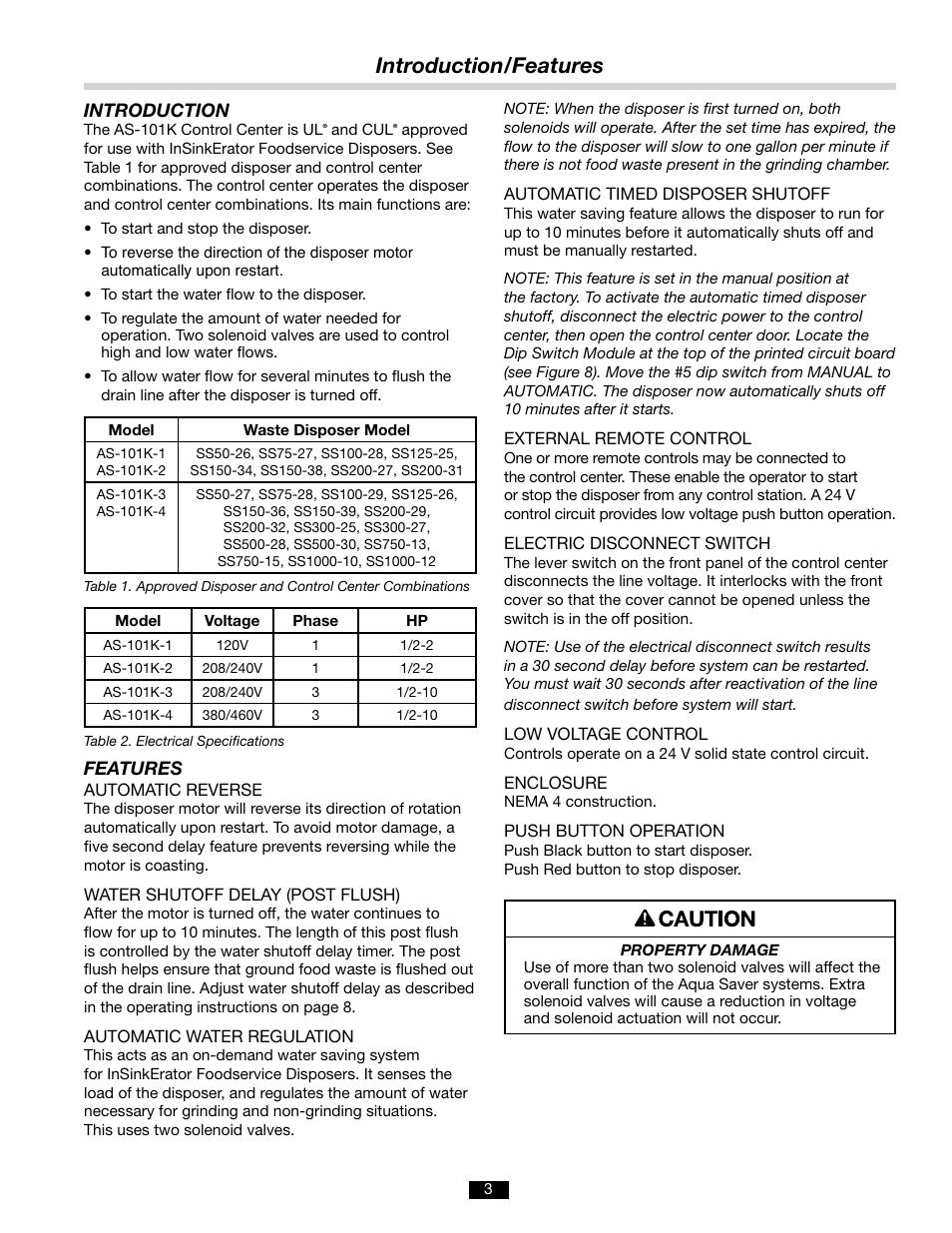 Introduction/features | InSinkErator AQUASAVER AS-101K User Manual | Page 3 / 12