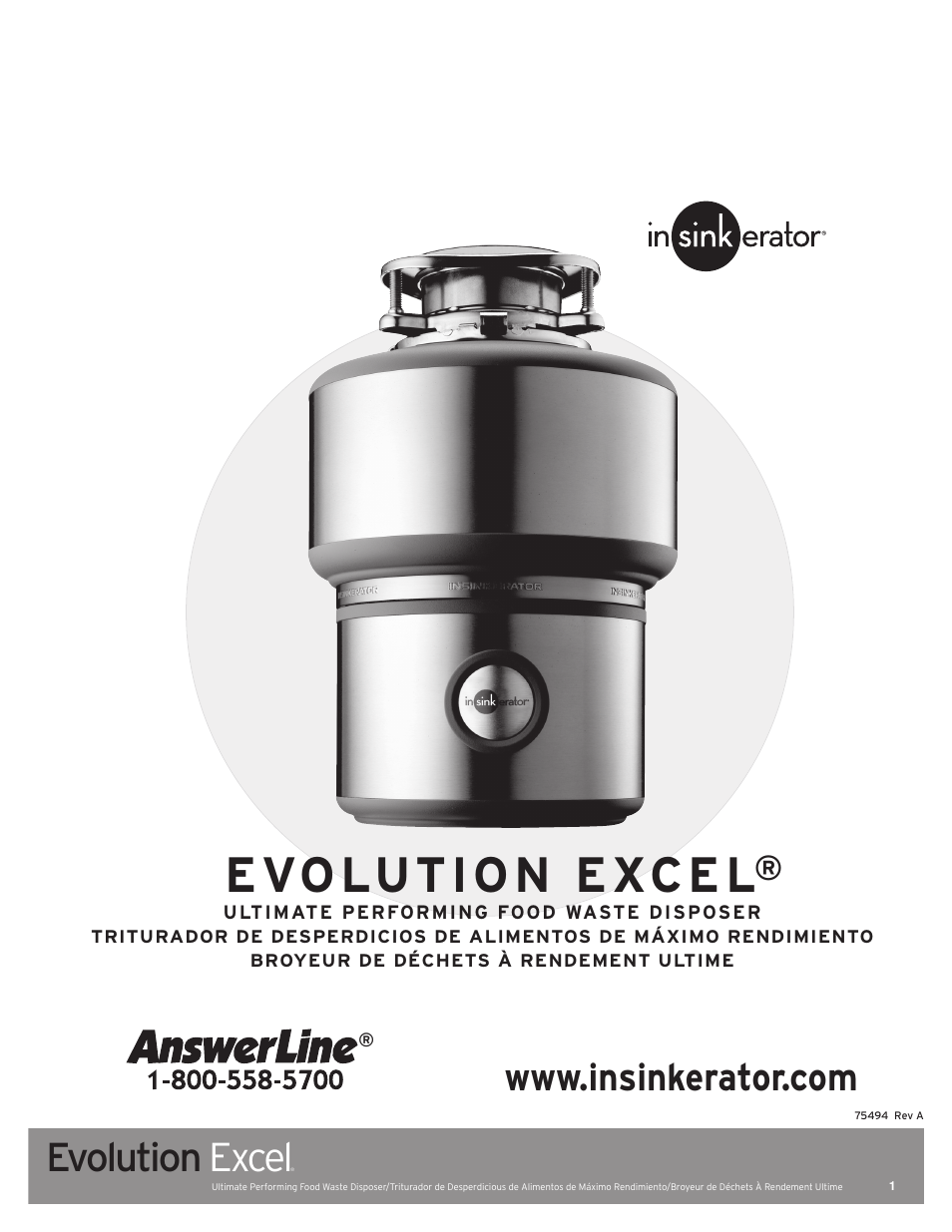 InSinkErator Evolution Excel User Manual | 14 pages