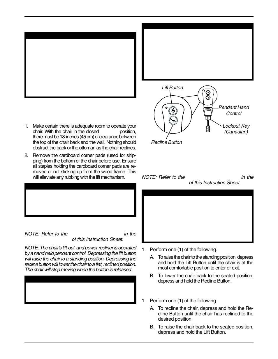Operation (figure 1), Safety summary (continued), Positioning the lift-out chair | Invacare LC42 User Manual | Page 2 / 8