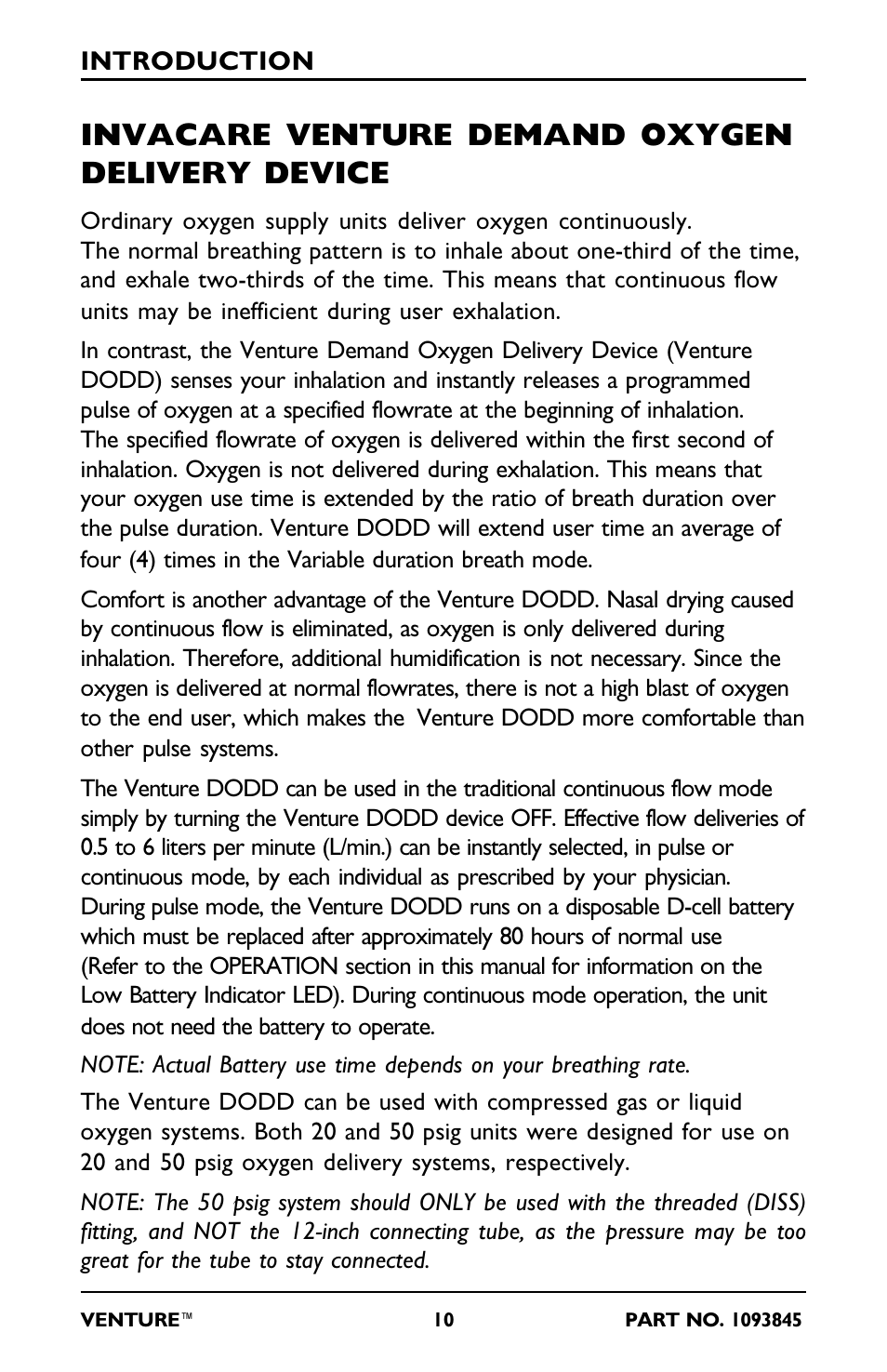 Invacare venture demand oxygen delivery device | Invacare 211EX User Manual | Page 10 / 28