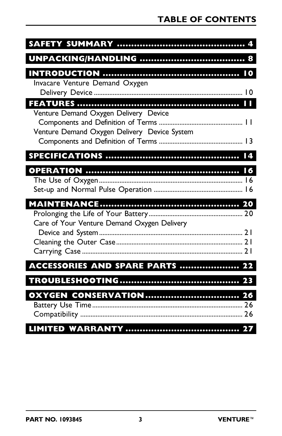Invacare 211EX User Manual | Page 3 / 28