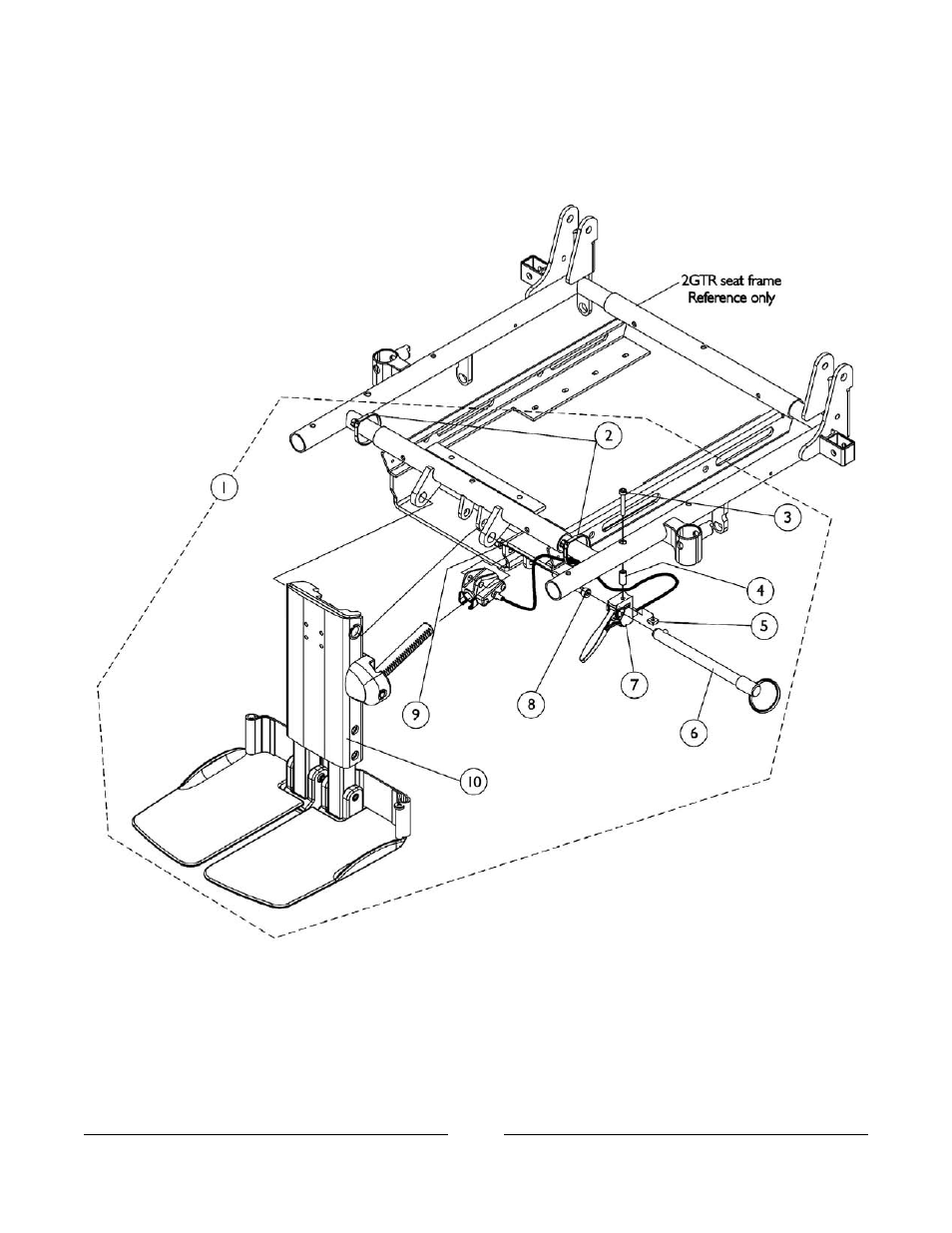 Center mount rigging kit (ctmt-t/ctmt-tl) | Invacare 2GTR User Manual | Page 109 / 176