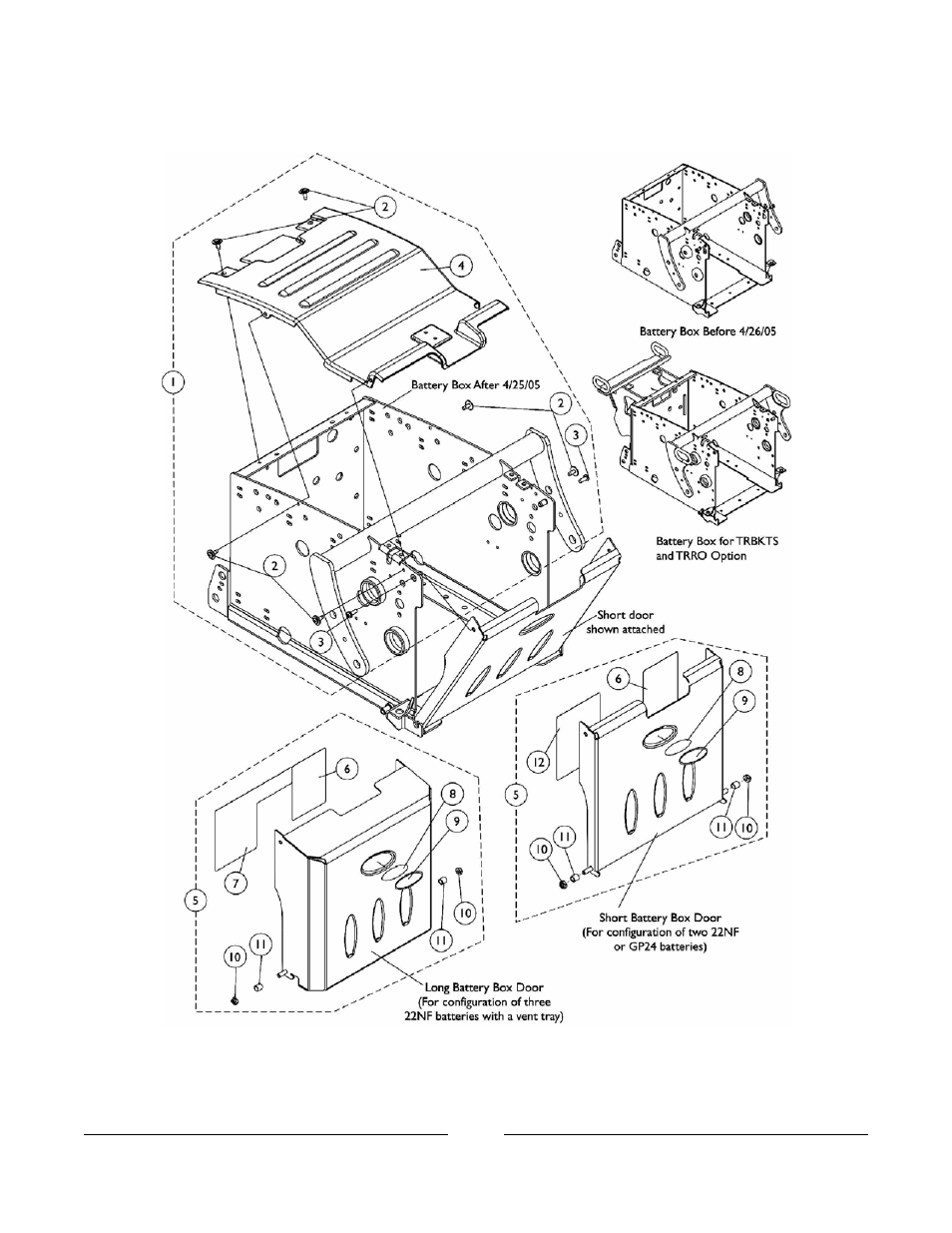 Battery box hardware and door assembly | Invacare 2GTR User Manual | Page 11 / 176