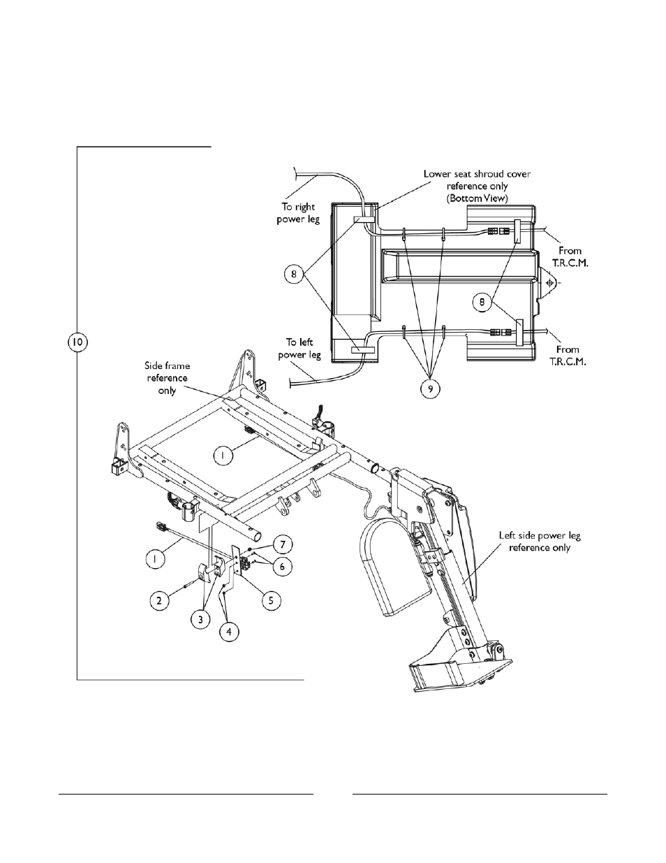 Power articulating legrest harnesses and hardware | Invacare 2GTR User Manual | Page 118 / 176