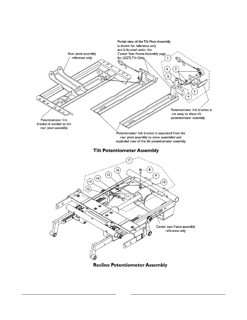 Tilt/ recline potentiometers and hardware | Invacare 2GTR User Manual | Page 132 / 176